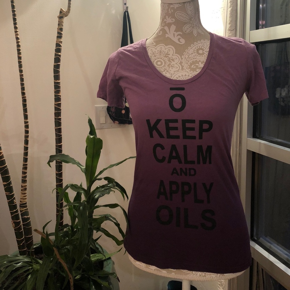 Purple Ombré Essential Oil Scoop Neck Tee